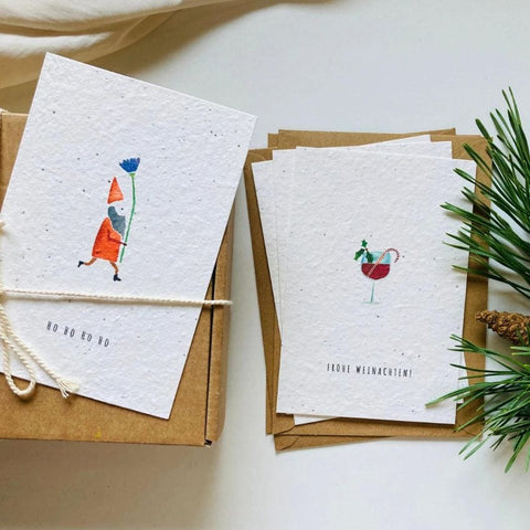 Einpflanzbares Kartenset Weihnachten Mistletoe rechteckig