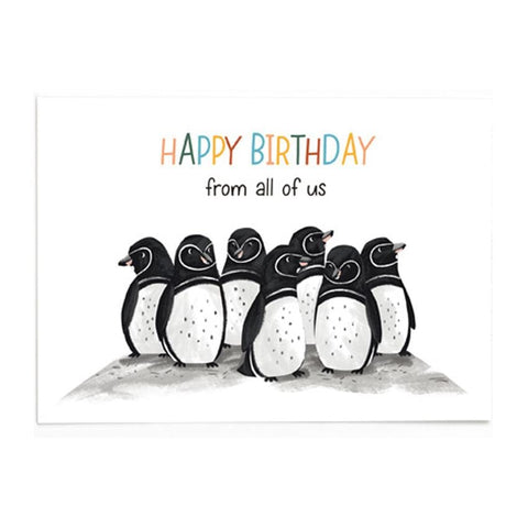 Postkarte Happy Birthday Pinguine