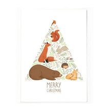 Postkarte Weihnachten - Waldtiere