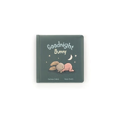 Buch Goodnight Bunny und Kuscheltier Hase in einem Körbchen