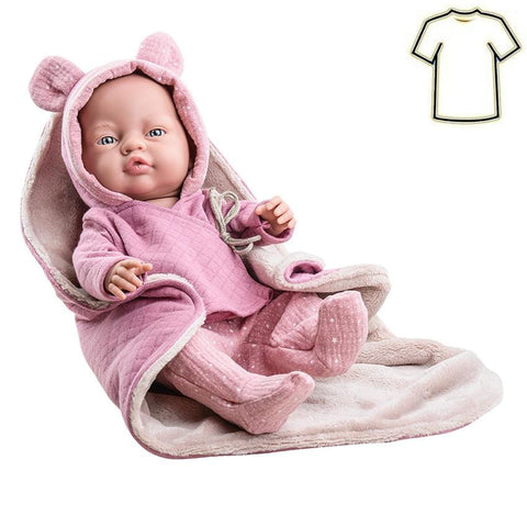 Paola Reina Kleidung für Neugeborenen-Puppe Muselin rosa