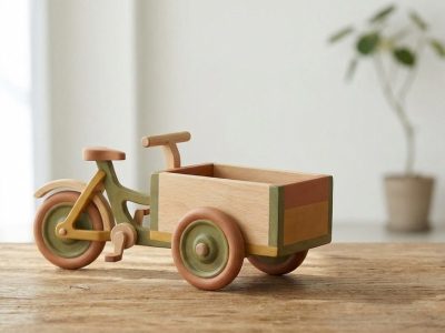 PlanToys Delivery Bike aus FSC-zertifiziertem Gummibaumholz