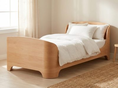 Leander Kinderbett aus Buchenholz — mitwachsend von Baby bis Juniorbett